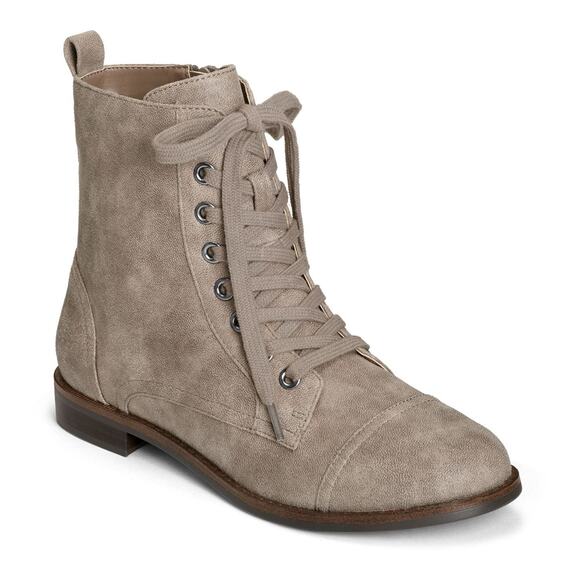Aerosoles Prism Combat Ankle Boot - 7.5 Grey Suede - Picture 1 of 5